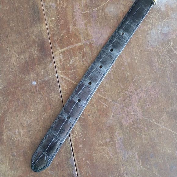 Brighton Pivoting Reversible Belt Crocodile Embossed Black Brown USA - Picture 10 of 12